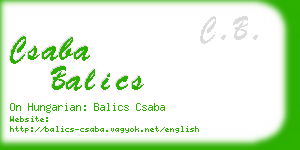 csaba balics business card